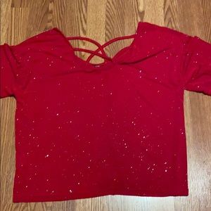 Red sparkly shirt
